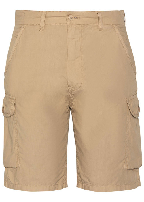 Short cargo en coton beige à coupe droite pourvu de multiples poches