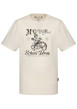 Thumbnail T-shirt en coton biologique beige à coupe droite pourvu d'un col rond