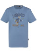 Thumbnail T-shirt en coton bleu à coupe droite pourvu d'un col rond et de manches courtes