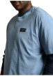Thumbnail T-shirt en coton bleu uni pourvu d'une coupe droite et d'un col rond - Image 6