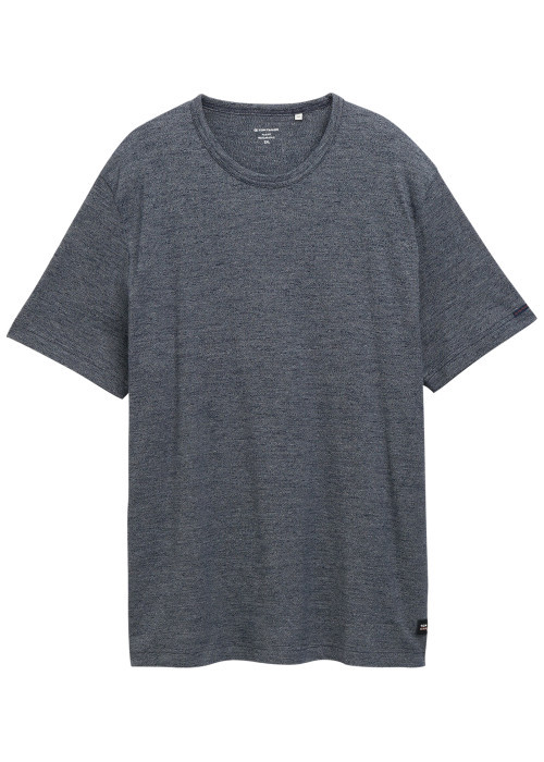 T-shirt en coton marine uni pourvu d'un col...