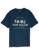 Thumbnail T-shirt en coton marine uni pourvu d'un col rond et de manches courtes
