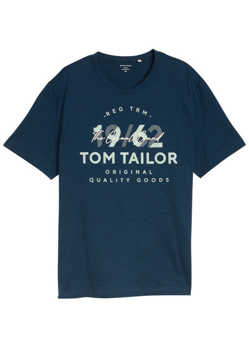 T-shirt en coton marine uni pourvu d'un col...