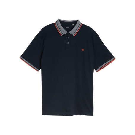 Polo en coton marine uni pourvu d'une coupe...