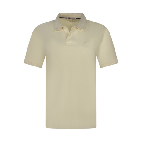 Polo en coton jaune uni avec une coupe droite...