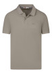 Thumbnail Polo en coton taupe uni avec une coupe droite et un col boutonné