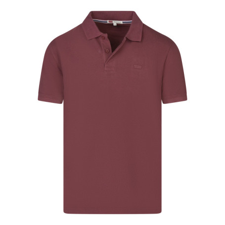 Polo en coton bordeaux uni avec une coupe...