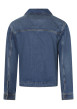 Thumbnail Blouson en jean en coton bleu denim uni avec une coupe droite et un col à revers - Image 2