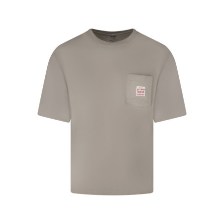 T-shirt en coton taupe uni avec une coupe...
