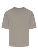 Thumbnail T-shirt en coton taupe uni avec une coupe droite et un col rond - Image 2
