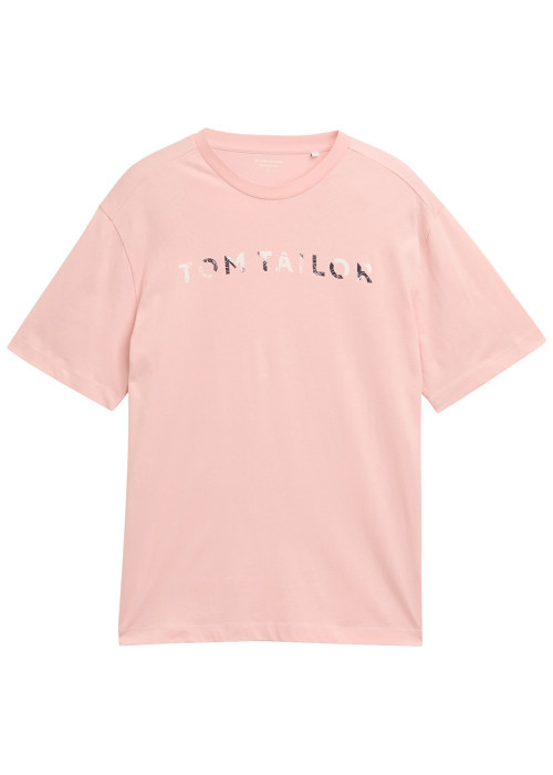 T-shirt en coton rose uni pourvu d'un col rond...