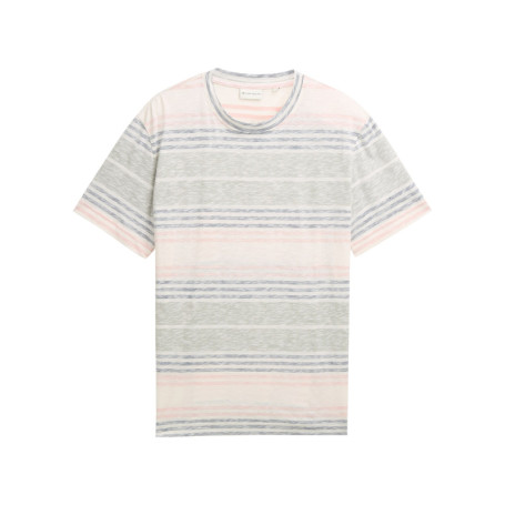 T-shirt en coton rose à rayures pourvu de...