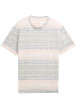 Thumbnail T-shirt en coton rose à rayures pourvu de manches courtes et d'un col rond