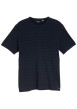 Thumbnail T-shirt en coton marine uni pourvu d'une poche plaquée et d'un col rond