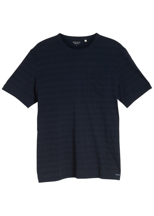 T-shirt en coton marine uni pourvu d'une poche...
