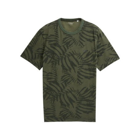 T-shirt en coton kaki à motifs pourvu d'une...
