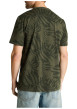 Thumbnail T-shirt en coton kaki à motifs pourvu d'une coupe droite et d'un col rond - Image 4
