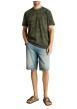 Thumbnail T-shirt en coton kaki à motifs pourvu d'une coupe droite et d'un col rond - Image 5