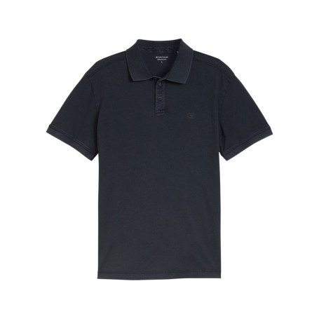 Polo en coton marine uni pourvu d'un col...