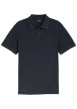 Thumbnail Polo en coton marine uni pourvu d'un col boutonnée et de manches courtes