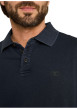Thumbnail Polo en coton marine uni pourvu d'un col boutonnée et de manches courtes - Image 6