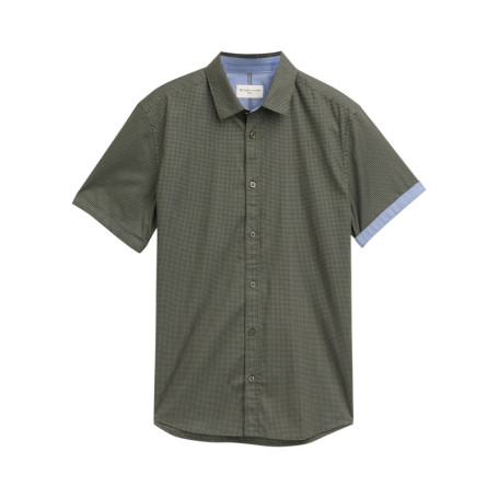 Chemise en coton kaki à motifs pourvue d'une...
