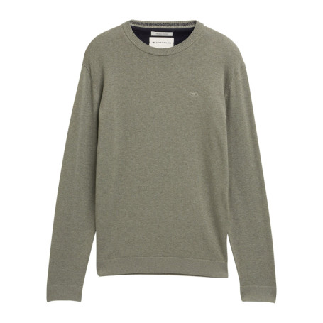 Pull en coton kaki uni pourvue d'une coupe...