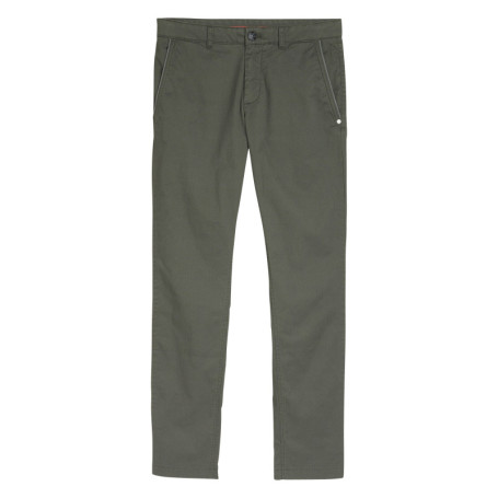 Pantalon chino en coton kaki uni pourvu de...