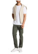 Thumbnail Pantalon chino en coton kaki uni pourvu de passants pour la ceinture - Image 5