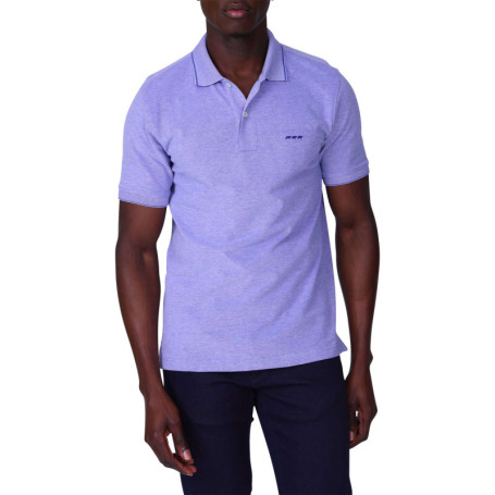 Polo en coton biologique violet à coupe droite...