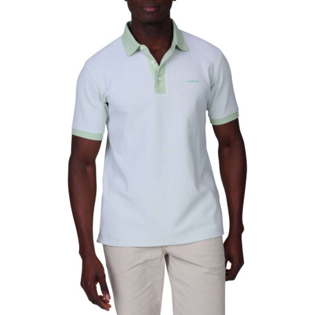 Polo en coton biologique vert d'eau à coupe...