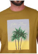 Thumbnail T-shirt en coton biologique jaune à coupe droite pourvu d'un col rond - Image 4