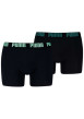 Thumbnail Lot de 2 boxers classiques en coton noirs unis pourvus d'une taille élastiquée