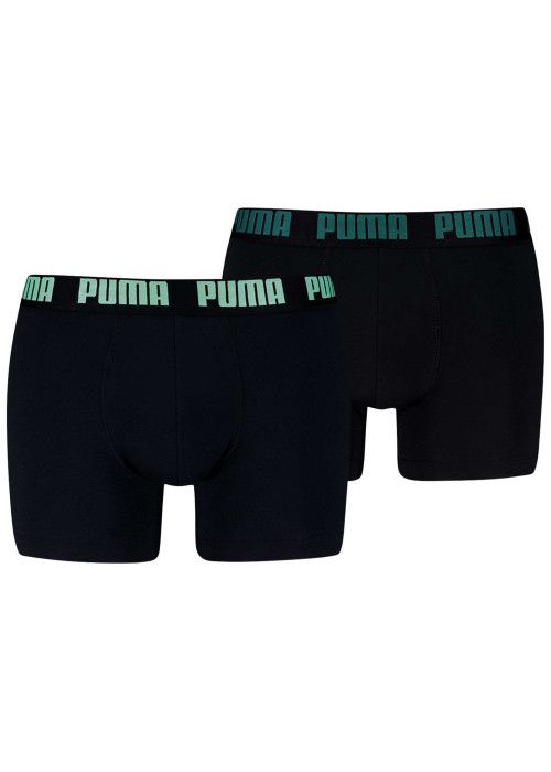 Lot de 2 boxers classiques en coton noirs unis pourvus d'une taille élastiquée