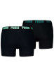 Thumbnail Lot de 2 boxers classiques en coton noirs unis pourvus d'une taille élastiquée - Image 2