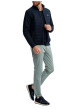 Thumbnail Doudoune en coton mélangé marine unie avec une coupe droite et un col montant - Image 3