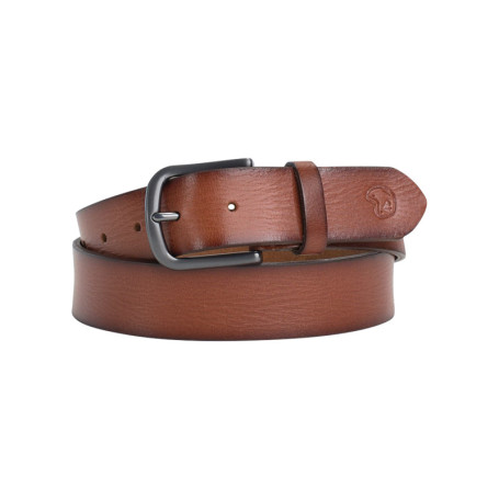 Ceinture en cuir de vache camel unie pourvue...