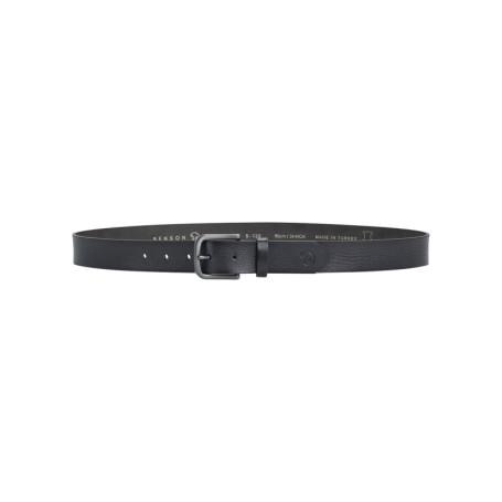 Ceinture en cuir de vache noire unie pourvue...