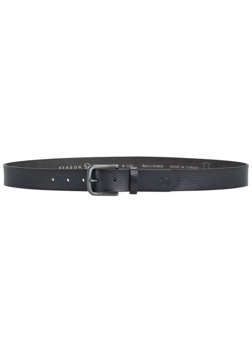 Ceinture en cuir de vache noire unie pourvue d'une fermeture par boucle ardillon