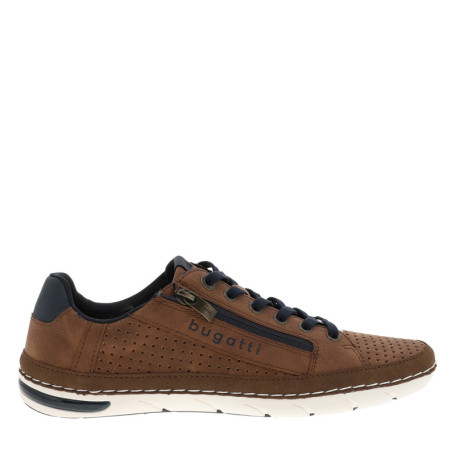 Sneakers cognac à talon plat avec des lacets et...