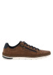 Thumbnail Sneakers cognac à talon plat avec des lacets et un zip latéral