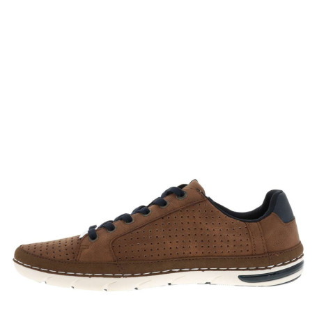 Sneakers cognac à talon plat avec des lacets et...