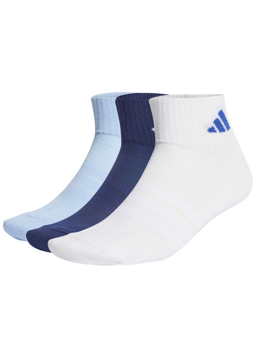 Lot de 3 paires de chaussettes basses bleues pourvues du logo de la marque