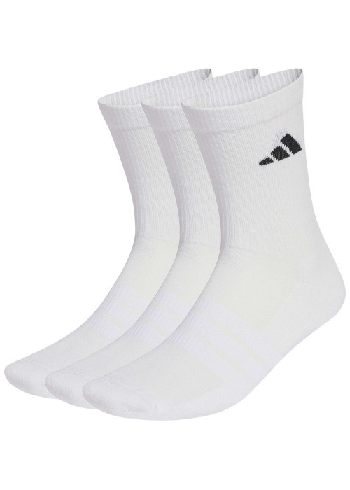 Lot de 3 paires de chaussettes hautes en coton blanches finition bord-côte