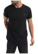 Thumbnail T-shirt en coton noir uni pourvu d'une coupe droite et d'un col rond