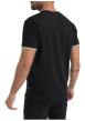 Thumbnail T-shirt en coton noir uni pourvu d'une coupe droite et d'un col rond - Image 2