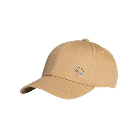 Casquette en coton beige unie avec une boucle...