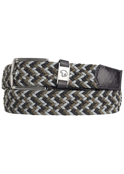 Ceinture verte et noire unie pourvue d'une fermeture par boucle ardillon