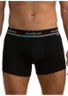 Thumbnail Lot de 2 boxers classiques en coton noir uni avec le nom de la marque