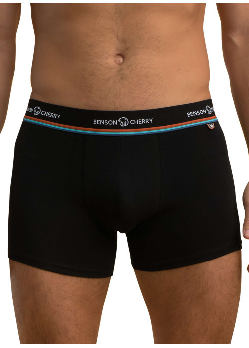 Lot de 2 boxers classiques en coton noir uni avec le nom de la marque